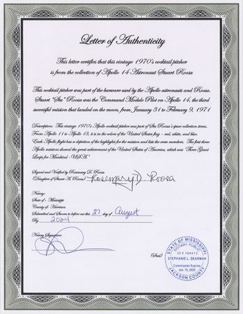 Lot #6305 Apollo Program 1970s Cocktail Mixing Pitcher - From the Personal Collection of Stuart A. Roosa - Image 6