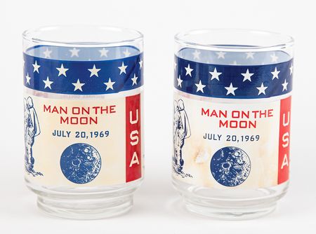 Lot #6309 Apollo 11 (2) Commemorative Glasses - From the Personal Collection of Stuart A. Roosa - Image 1