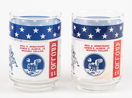 Lot #6309 Apollo 11 (2) Commemorative Glasses - From the Personal Collection of Stuart A. Roosa - Image 3
