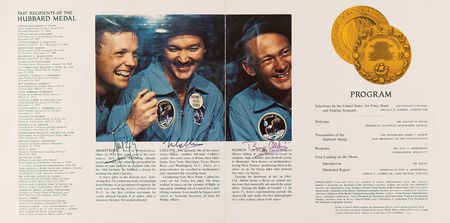 Lot #6124 Apollo 11 Crew-Signed Hubbard Medal Program - Image 3