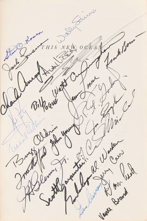 Lot #6379 NASA Astronauts (26) Multi-Signed Book with Armstrong, Aldrin, Collins, Young, Anders, and More - Image 2