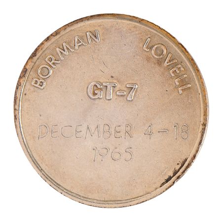 Lot #6055 Gemini 7 Flown Gold-Plated Fliteline Medallion - From the Collection of Bailey K. Howard - Image 2