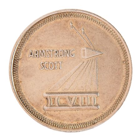 Lot #6056 Gemini 8 Flown Gold-Plated Fliteline Medallion - From the Collection of Bailey K. Howard - Image 1