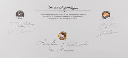Lot #6371 Apollo Astronauts (20) Multi-Signed Limited Edition Print by Alan Bean - 'In the Beginning' (#AP18/150) - Image 4