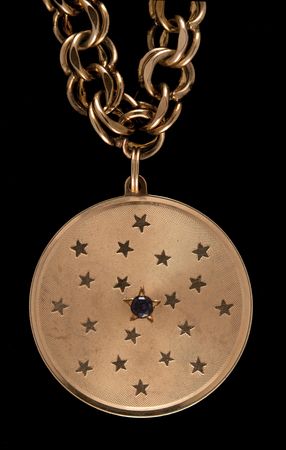 Lot #6289 Apollo 14 Lunar Surface-Flown 14K Gold Pendant - From the Personal Collection of Edgar Mitchell - Image 3