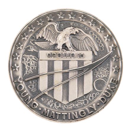 Lot #6345 Apollo 16 Unflown Robbins Medallion - From the Personal Collection of Edgar Mitchell - Image 1
