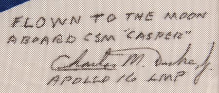 Lot #6340 Apollo 16 Flown Beta Cloth USAF Aerospace Research Pilot School Pennant - From the Personal Collection of Charlie Duke - Image 3