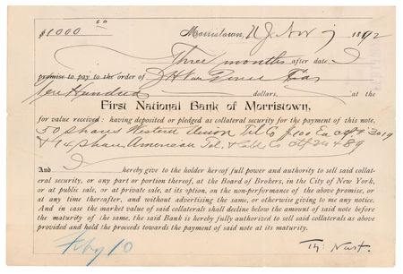 Lot #457 Thomas Nast Document Signed