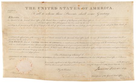 Lot #124 James Monroe Document Signed as President - Image 1