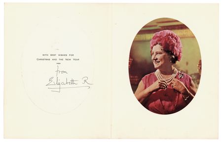 Lot #235 Elizabeth, Queen Mother Signed Christmas Card (1969) - Image 1