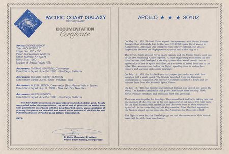 Lot #359 Apollo-Soyuz Signed Print - Image 4