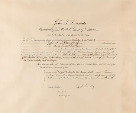 Lot #19 John F. Kennedy Document Signed as