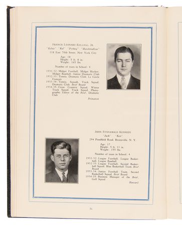 Lot #39 John F. Kennedy 1935 Choate 'The Brief' Yearbook - Image 4