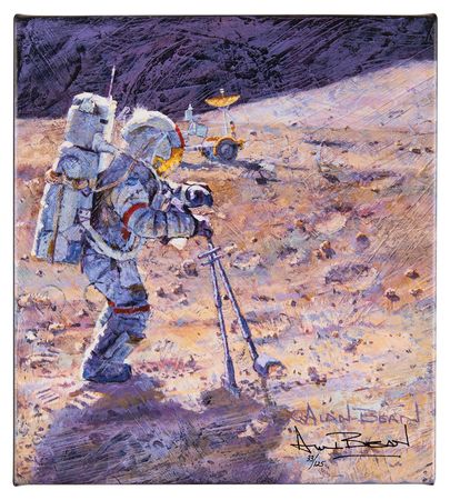 Lot #365 Alan Bean Signed Canvas Giclee Print: 'Some Tools of Our Trade' (Ltd. Ed. #33/125) - Image 1