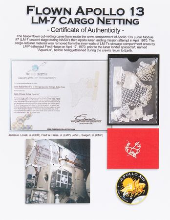 Lot #348 Apollo 13 Cargo Netting [Attested as Flown by Garner/Havekotte/Looney] Netting - Image 1