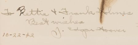 Lot #251 J. Edgar Hoover Signed Photograph - Image 2