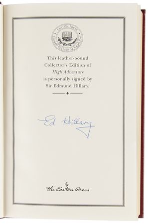 Lot #248 Edmund Hillary Signed Book - High Adventure - Image 4