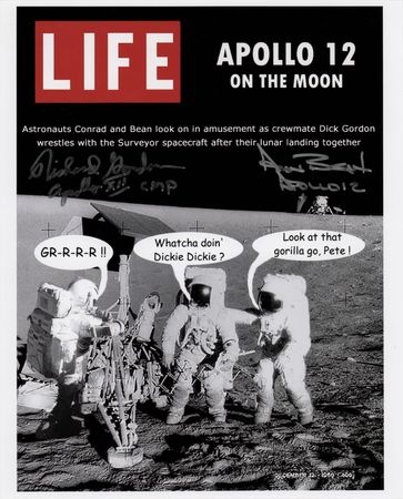 Lot #345 Apollo 12: Alan Bean and Richard Gordon Signed Photograph - Image 1