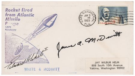 Lot #436 Edward H. White II Signed Gemini 4 Launch