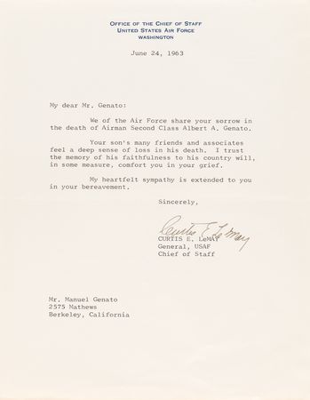 Lot #32 John F. Kennedy Typed Letter Signed as President, Sending Condolences to the Family of a Fallen Airman - Image 3