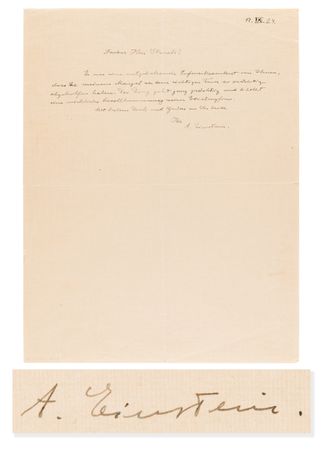 Lot #194 Albert Einstein Autograph Letter Signed to Artist Hermann Struck, Sending Thanks for a Cigarette Lighter - Image 1