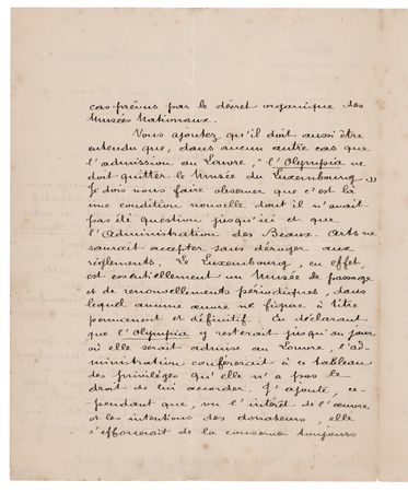 Lot #455 Claude Monet: Gustave Larroumet Letter Signed on Manet's 'Olympia' - Image 2
