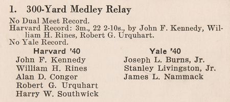 Lot #105 John F. Kennedy 1937 Harvard vs. Yale Freshman Swim Meet Program - Image 2