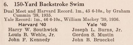 Lot #105 John F. Kennedy 1937 Harvard vs. Yale Freshman Swim Meet Program - Image 3