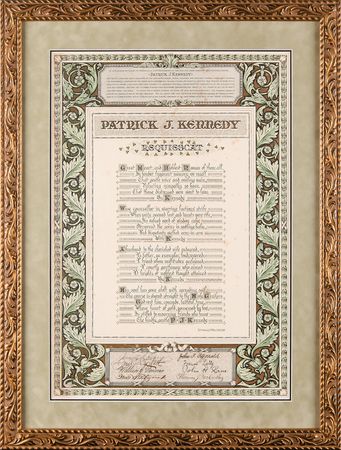 Lot #40 Patrick J. Kennedy: Hand-Illuminated Mourning Poem, Signed by Boston Democratic Leaders including John 'Honey Fitz' Fitzgerald - Image 3