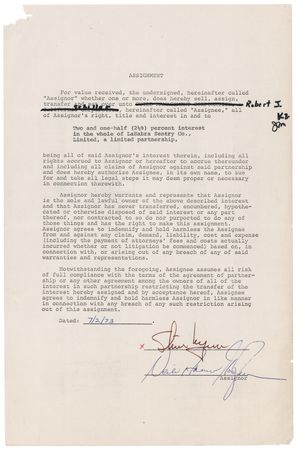 Lot #676 Steve McQueen Document Signed