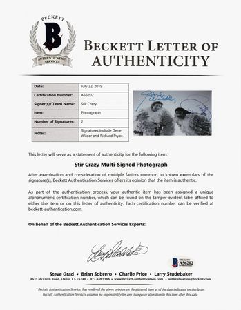 Lot #748 Gene Wilder and Richard Pryor Signed Photograph - Image 2