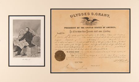Lot #8 U. S. Grant Document Signed as President - Image 1