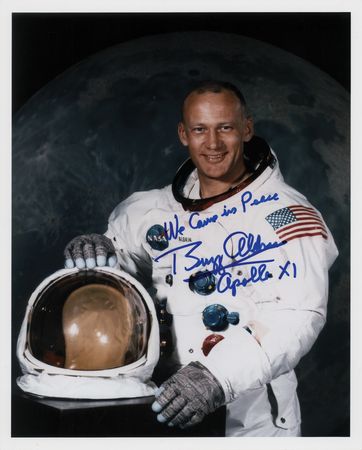 Lot #337 Buzz Aldrin Signed Photograph