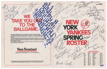 Lot #784 NY Yankees: 1989 Team-Signed Spring
