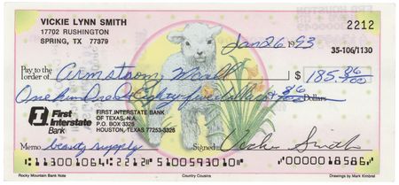 Lot #717 Anna Nicole Smith Signed Check - 