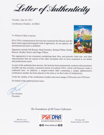 Lot #471 Beauty and the Beast Signed Photograph - Image 2