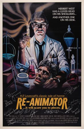 Lot #698 Re-Animator Cast-Signed (14) Movie Poster
