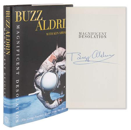 Lot #340 Buzz Aldrin Signed Book - Magnificent Desolation - Image 1