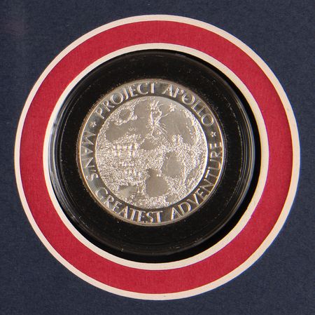 Lot #347 Apollo 13 Franklin Mint Medallion with Flown Metal - Image 2