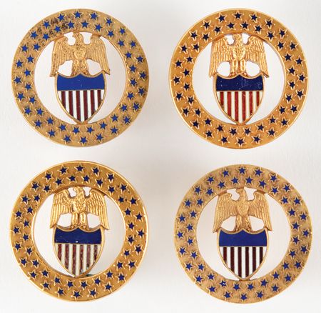 Lot #89 Dwight D. Eisenhower (4) ?Military Aide to the President? Insignia Pins - From the Family Collection of Brig. Gen. Robert L. Schulz - Image 1
