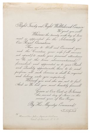 Lot #176 King Edward VII Rare Signed Summons for His 1902 Coronation - Image 1