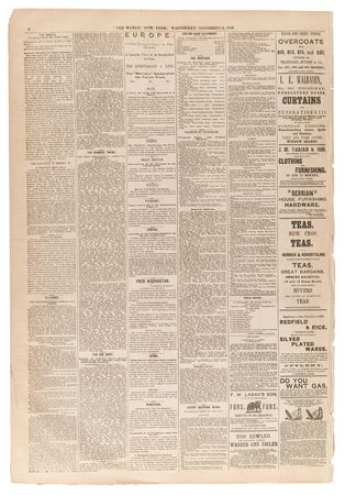 Lot #97 U. S. Grant: The World Newspaper from November 4, 1868 - Results of the 1868 United States Presidential Election - Image 3
