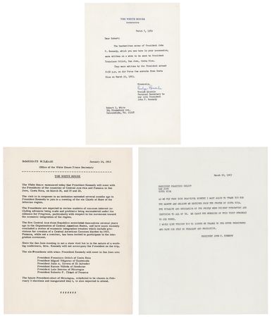 Lot #107 John F. Kennedy Hand-Corrected Telegram as President to the President of Costa Rica - Image 2