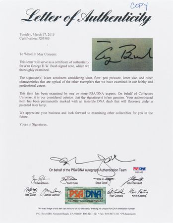 Lot #61 George Bush: 