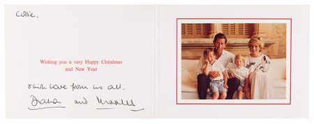 Lot #178 Princess Diana and King Charles III Signed Christmas Card (1987) - Image 1