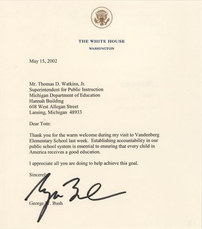 Lot #81 George W. Bush Typed Letter Signed as