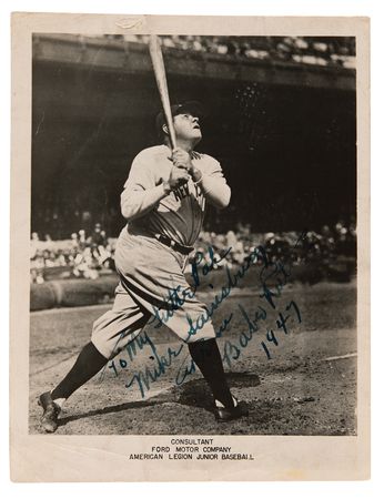 Lot #756 Babe Ruth Signed Photograph - Image 1