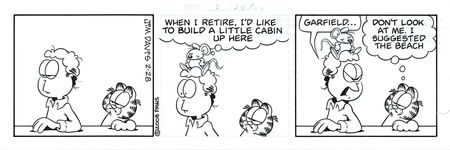 Lot #474 Jim Davis Signed and Hand-Drawn Garfield