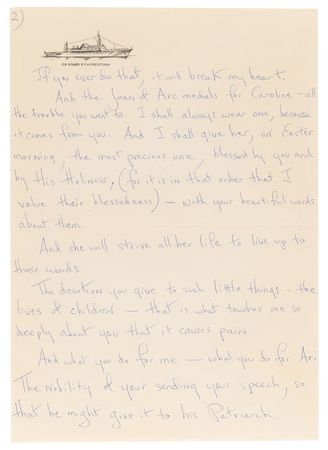 Lot #12 Jacqueline Kennedy Emotional Letter to Boston Archbishop Richard Cushing: 