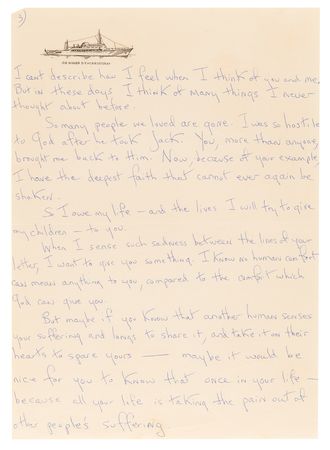 Lot #12 Jacqueline Kennedy Emotional Letter to Boston Archbishop Richard Cushing: 